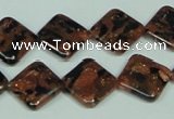 CGS219 15.5 inches 14*14mm diamond blue & brown goldstone beads