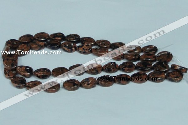 CGS221 15.5 inches 13*18mm twisted oval blue & brown goldstone beads