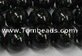 CGS404 15.5 inches 12mm round green goldstone beads wholesale