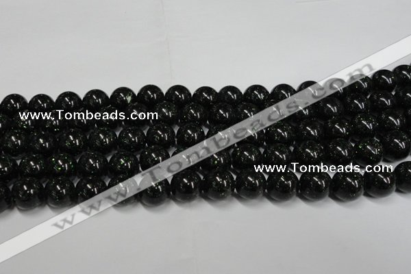 CGS404 15.5 inches 12mm round green goldstone beads wholesale