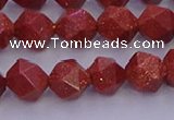 CGS452 15.5 inches 8mm faceted nuggets goldstone beads wholesale