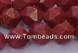 CGS453 15.5 inches 10mm faceted nuggets goldstone beads wholesale