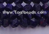 CGS456 15.5 inches 6mm faceted nuggets goldstone beads wholesale