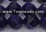 CGS459 15.5 inches 12mm faceted nuggets goldstone beads wholesale