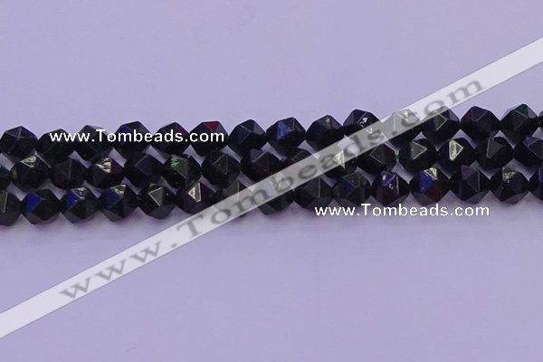 CGS463 15.5 inches 10mm faceted nuggets green goldstone beads