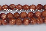 CGS470 15.5 inches 4mm faceted round goldstone beads wholesale