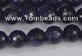 CGS480 15.5 inches 8mm faceted round blue goldstone beads