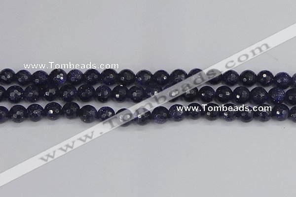 CGS480 15.5 inches 8mm faceted round blue goldstone beads