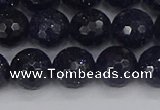 CGS481 15.5 inches 10mm faceted round blue goldstone beads