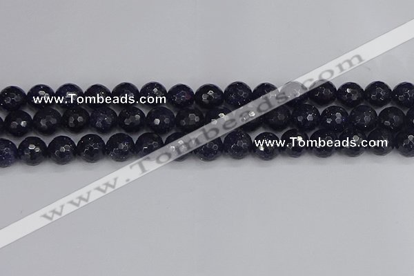 CGS481 15.5 inches 10mm faceted round blue goldstone beads