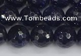 CGS482 15.5 inches 12mm faceted round blue goldstone beads