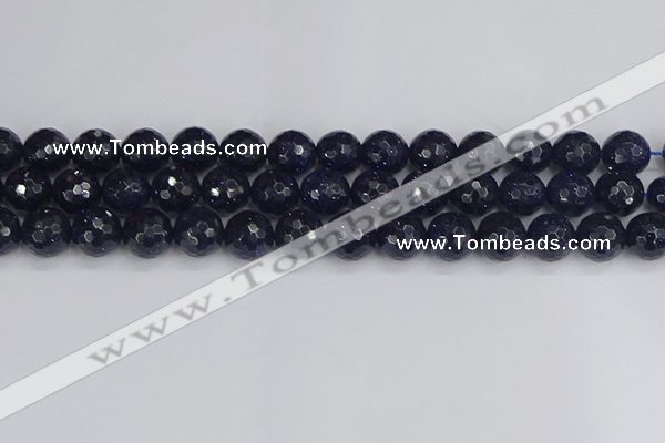 CGS482 15.5 inches 12mm faceted round blue goldstone beads