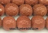 CGS490 15 inches 6mm faceted round goldstone beads