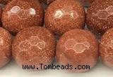 CGS491 15 inches 8mm faceted round goldstone beads