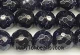 CGS495 15 inches 6mm faceted round blue goldstone beads