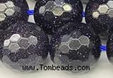 CGS498 15 inches 12mm faceted round blue goldstone beads