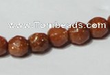 CGS58 15.5 inches 8mm faceted round goldstone beads wholesale