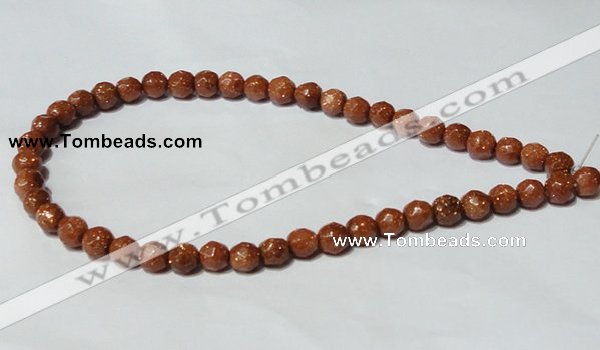 CGS58 15.5 inches 8mm faceted round goldstone beads wholesale