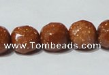 CGS60 15.5 inches 12mm faceted round goldstone beads wholesale