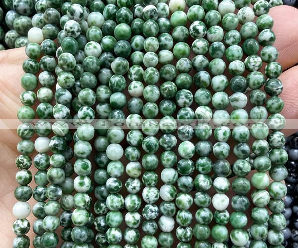 CGS600 15 inches 4mm round green spot stone beads wholesale