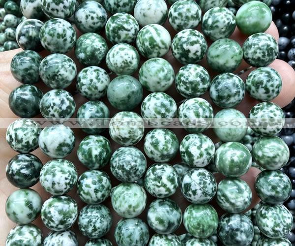 CGS604 15 inches 12mm round green spot stone beads wholesale
