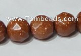 CGS61 15.5 inches 14mm faceted round goldstone beads wholesale