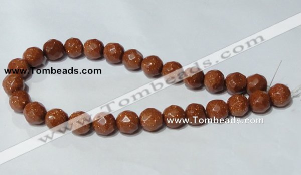 CGS61 15.5 inches 14mm faceted round goldstone beads wholesale