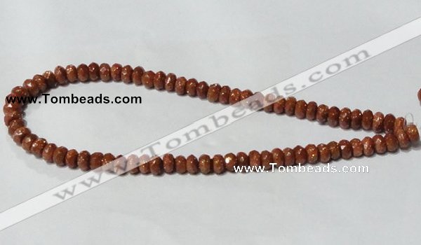 CGS67 15.5 inches 5*8mm faceted rondelle goldstone beads wholesale