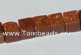 CGS73 15.5 inches 10*10mm cube goldstone beads wholesale