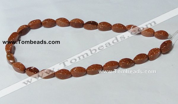 CGS74 15.5 inches 8*16mm twisted rice goldstone beads wholesale