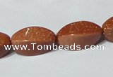 CGS75 15.5 inches 10*20mm twisted rice goldstone beads wholesale