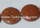 CGS77 15.5 inches 25mm coin goldstone beads wholesale