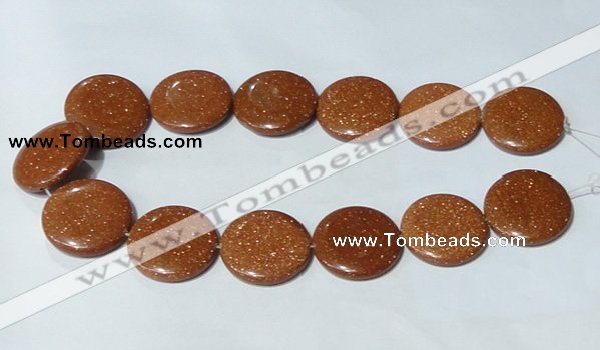 CGS78 15.5 inches 30mm coin goldstone beads wholesale