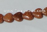 CGS81 15.5 inches 10*10mm heart goldstone beads wholesale