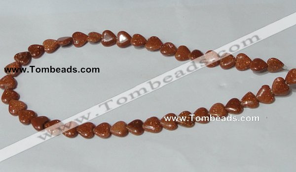 CGS81 15.5 inches 10*10mm heart goldstone beads wholesale