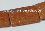 CGS85 15.5 inches 25*35mm rectangle goldstone beads wholesale