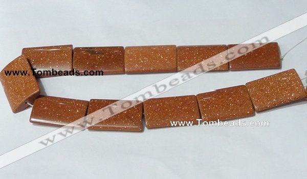 CGS85 15.5 inches 25*35mm rectangle goldstone beads wholesale