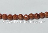 CGS88 15.5 inches 4mm faceted round goldstone beads wholesale