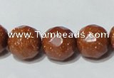 CGS89 15.5 inches 16mm faceted round goldstone beads wholesale