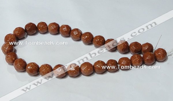 CGS90 15.5 inches 18mm faceted round goldstone beads wholesale