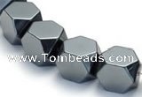 CHE05 14 inches 10*10mm faceted cube hematite beads Wholesale