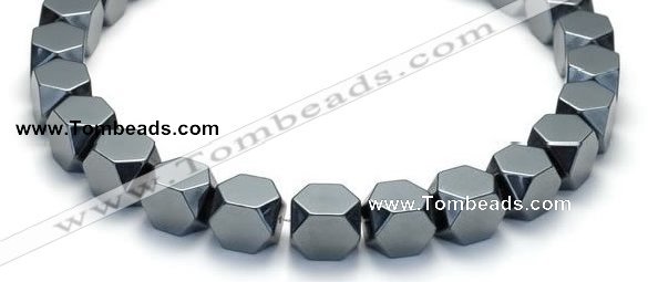 CHE05 14 inches 10*10mm faceted cube hematite beads Wholesale