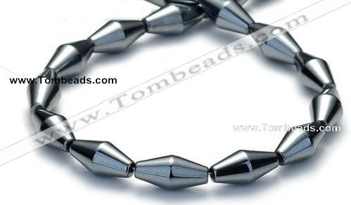 CHE07 16 inches 8*16mm bicone shape hematite beads Wholesale