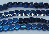 CHE1004 15.5 inches 6*6mm heart plated hematite beads wholesale