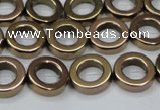 CHE1016 15.5 inches 12mm donut plated hematite beads wholesale