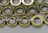 CHE1017 15.5 inches 12mm donut plated hematite beads wholesale