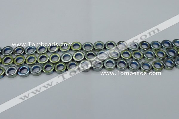 CHE1018 15.5 inches 12mm donut plated hematite beads wholesale