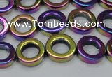 CHE1019 15.5 inches 12mm donut plated hematite beads wholesale