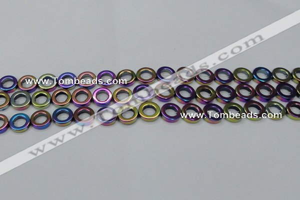 CHE1019 15.5 inches 12mm donut plated hematite beads wholesale