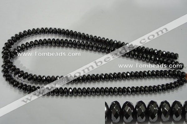 CHE104 15.5 inches 5*8mm faceted rondelle hematite beads wholesale